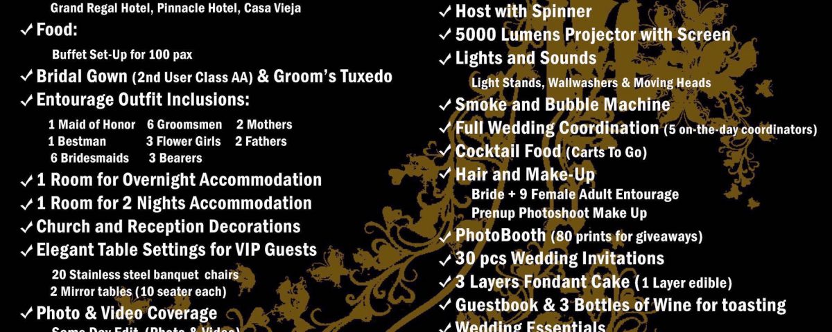 2019 WEDDING GOWN PACKAGES, ALL IN WEDDING, KIDDIE BIRTHDAY & DEBUT PACKAGES...