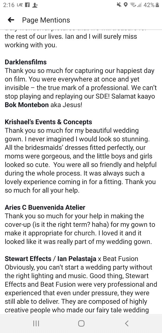 Thank you for the trust - krishaels Events and Concepts