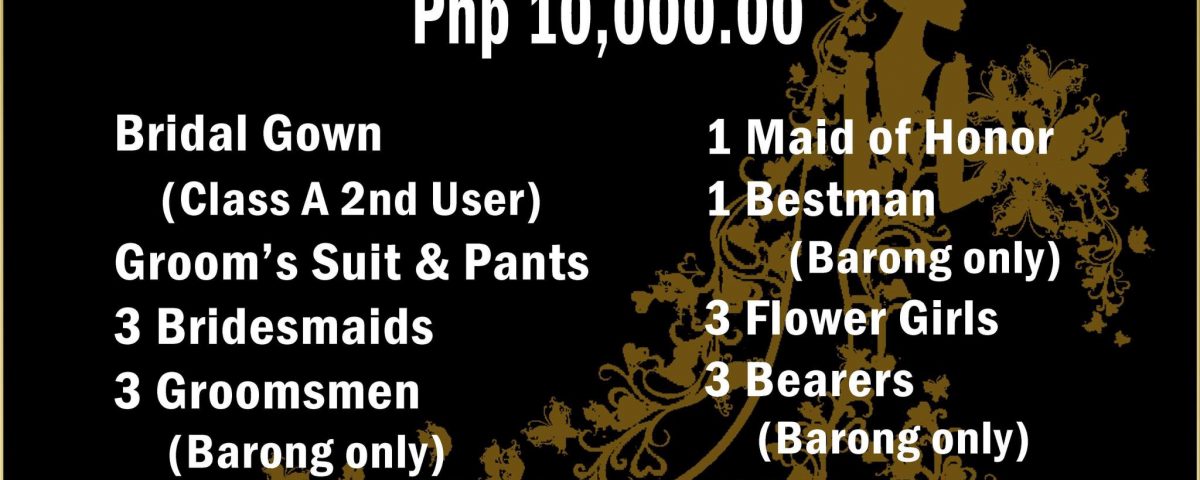 2020 Wedding Gown Packages Rates