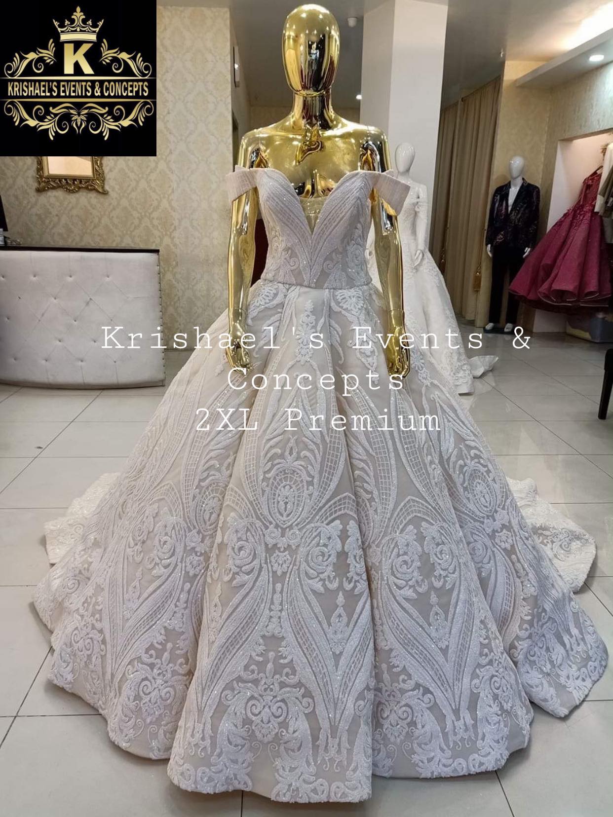 On Hand Plus Size 2XL Wedding Gown. This gown is available for