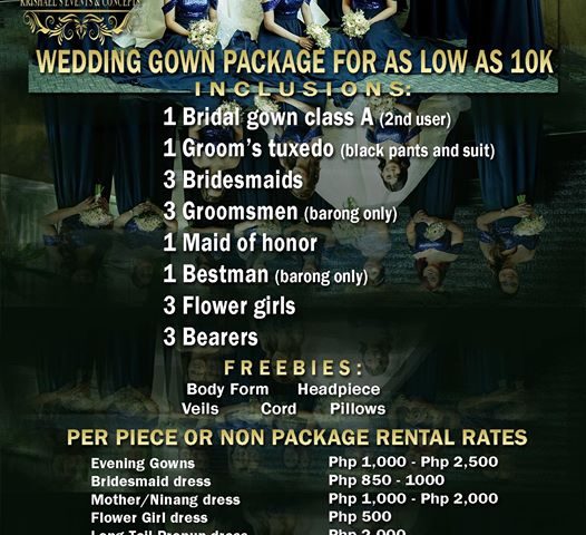 Affordable Non Package Rates
 Like our page | Krishael's Events & Concepts 
...