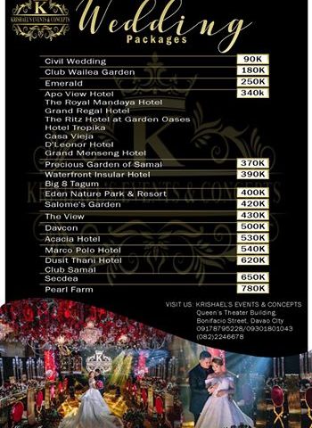 All In Wedding & Wedding Gown Packages Rates by Krishael's Events & Conc...